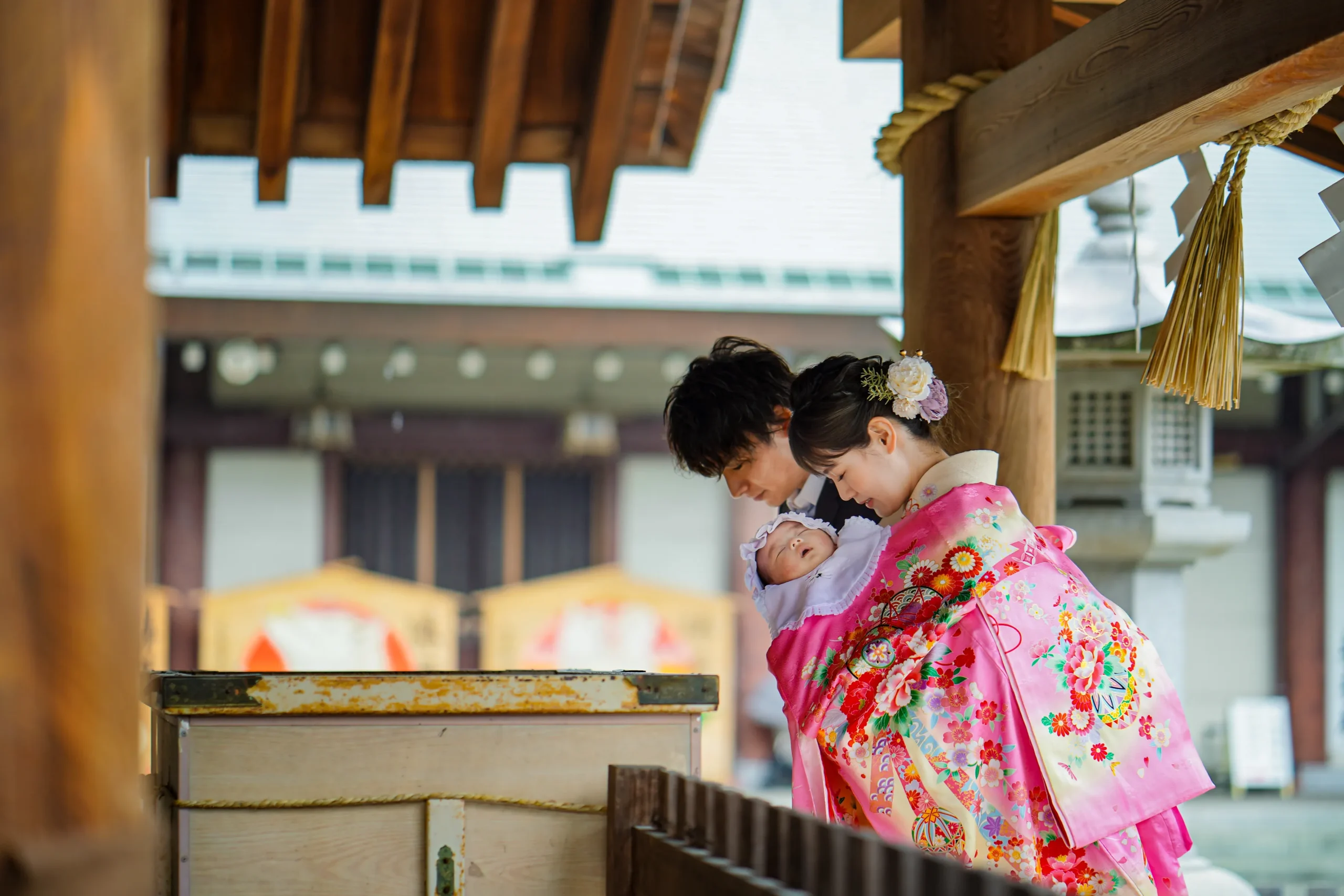 堺市大鳥大社にてお宮参り出張撮影