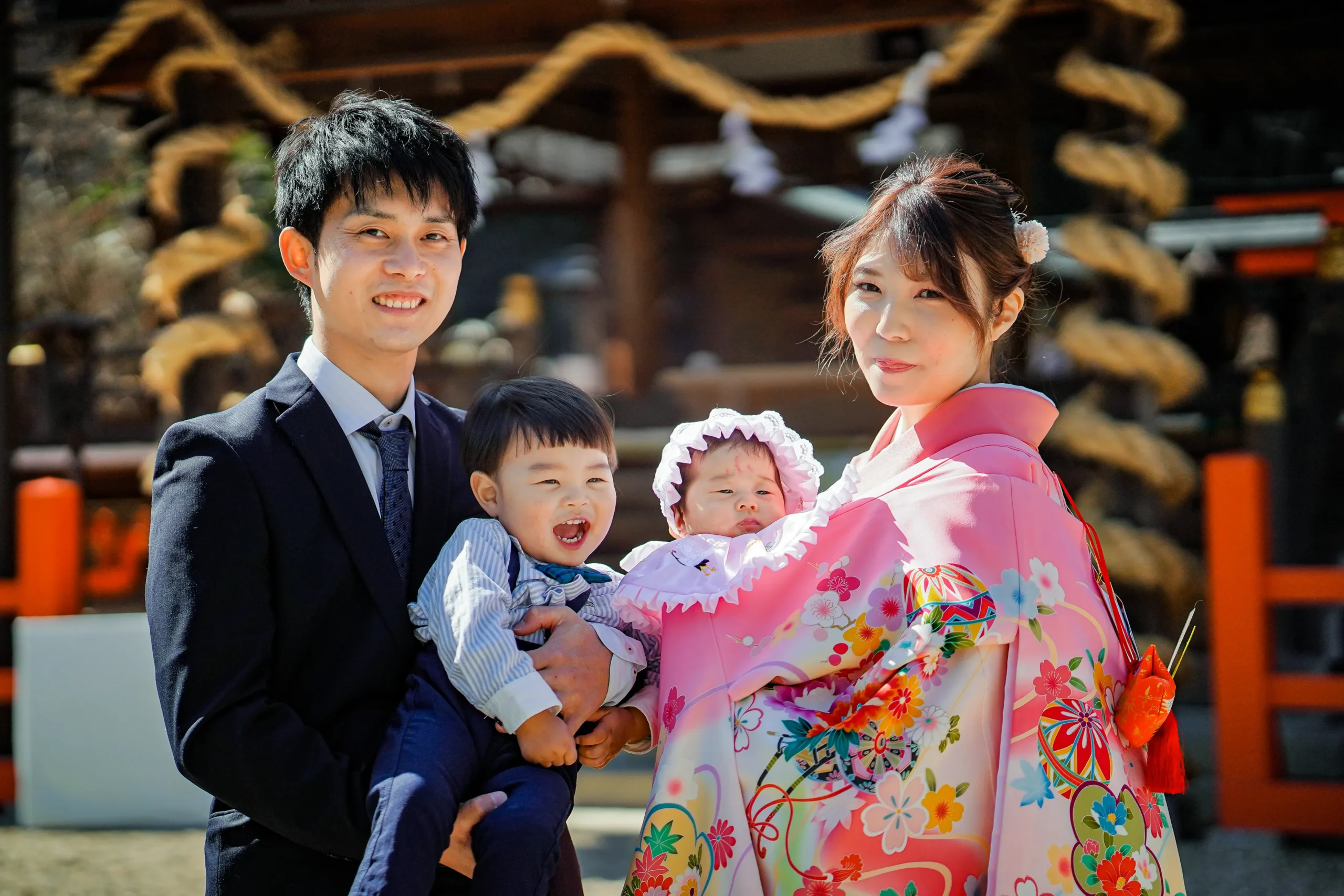 奈良県龍田大社にてお宮参り出張撮影