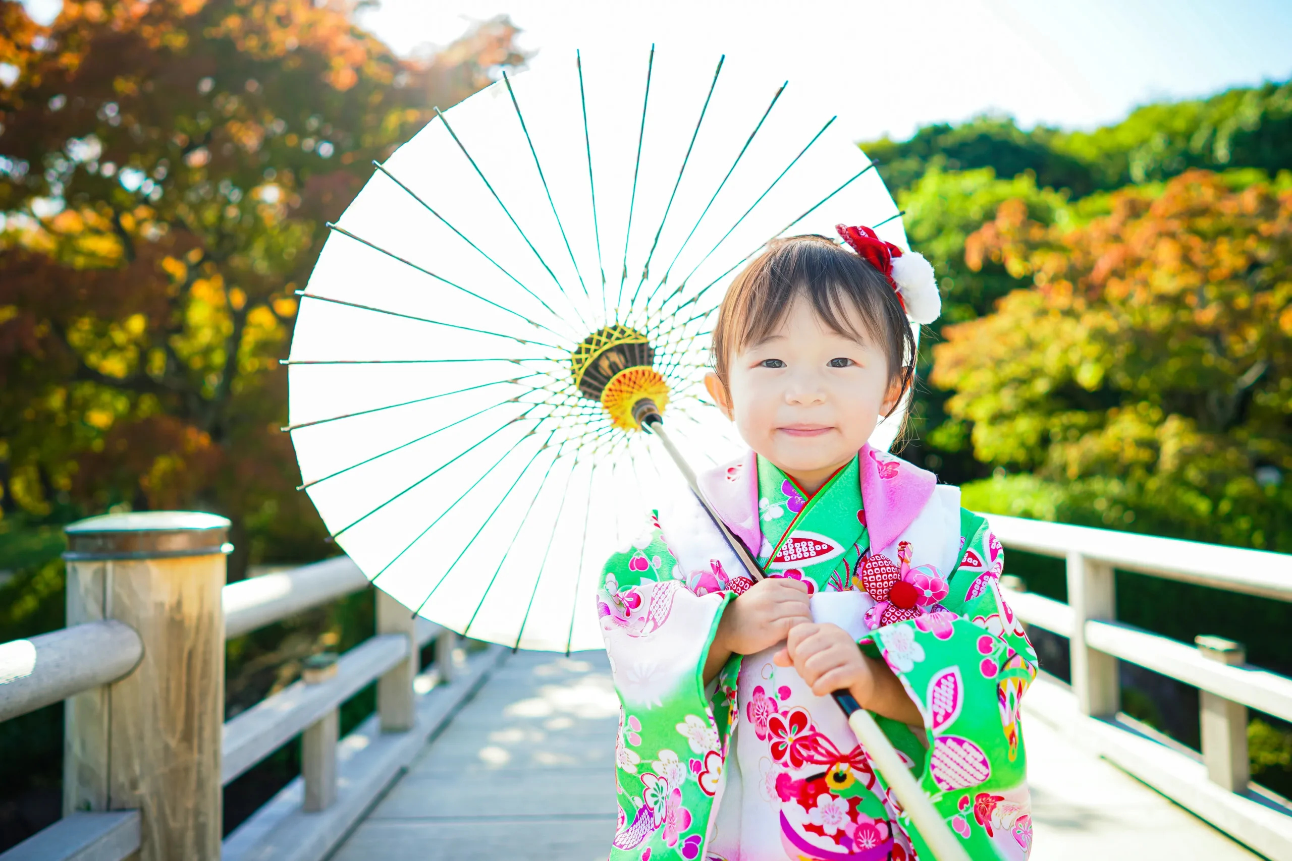 堺市大仙公園にて七五三写真撮影