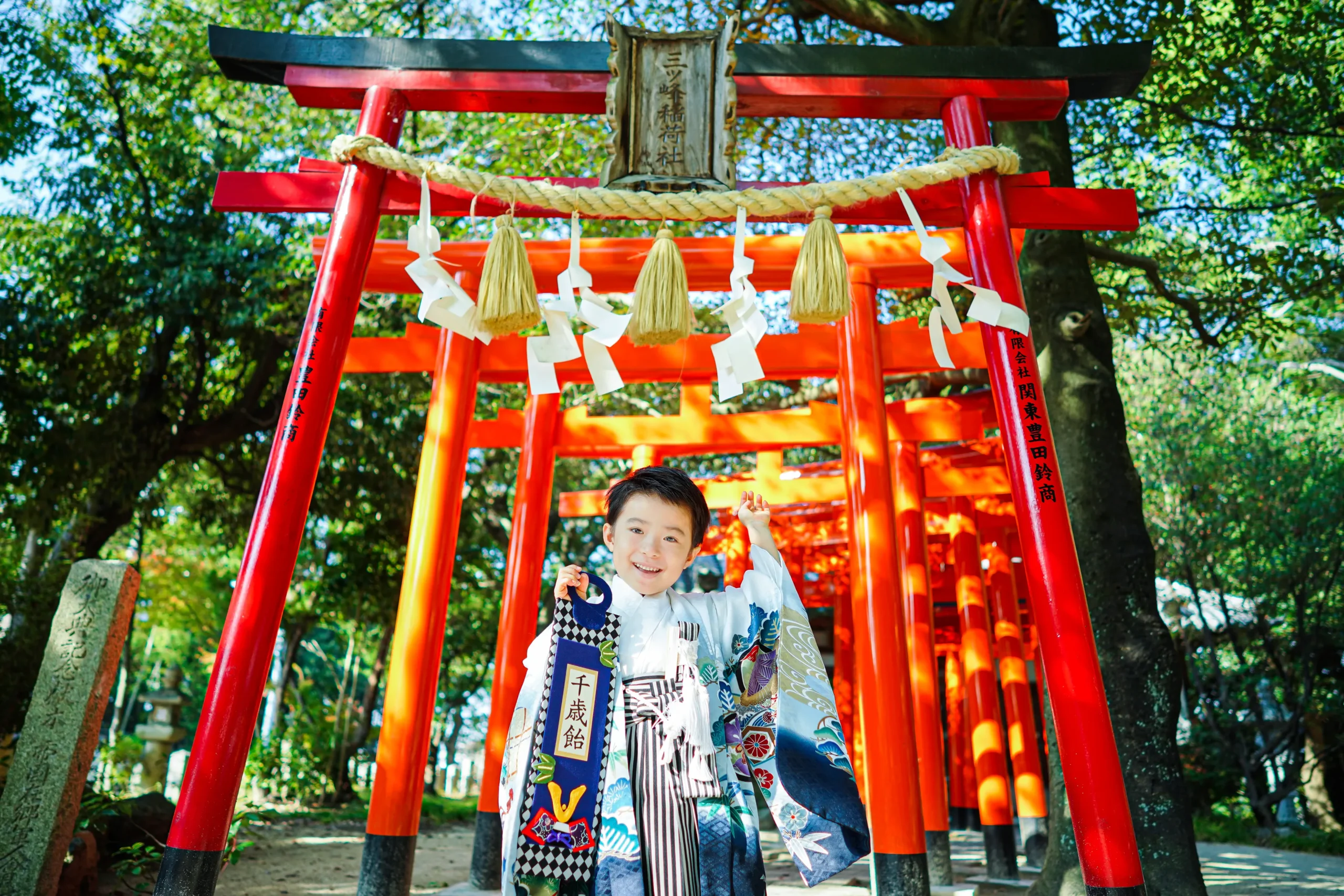堺市蜂田神社にて七五三写真撮影