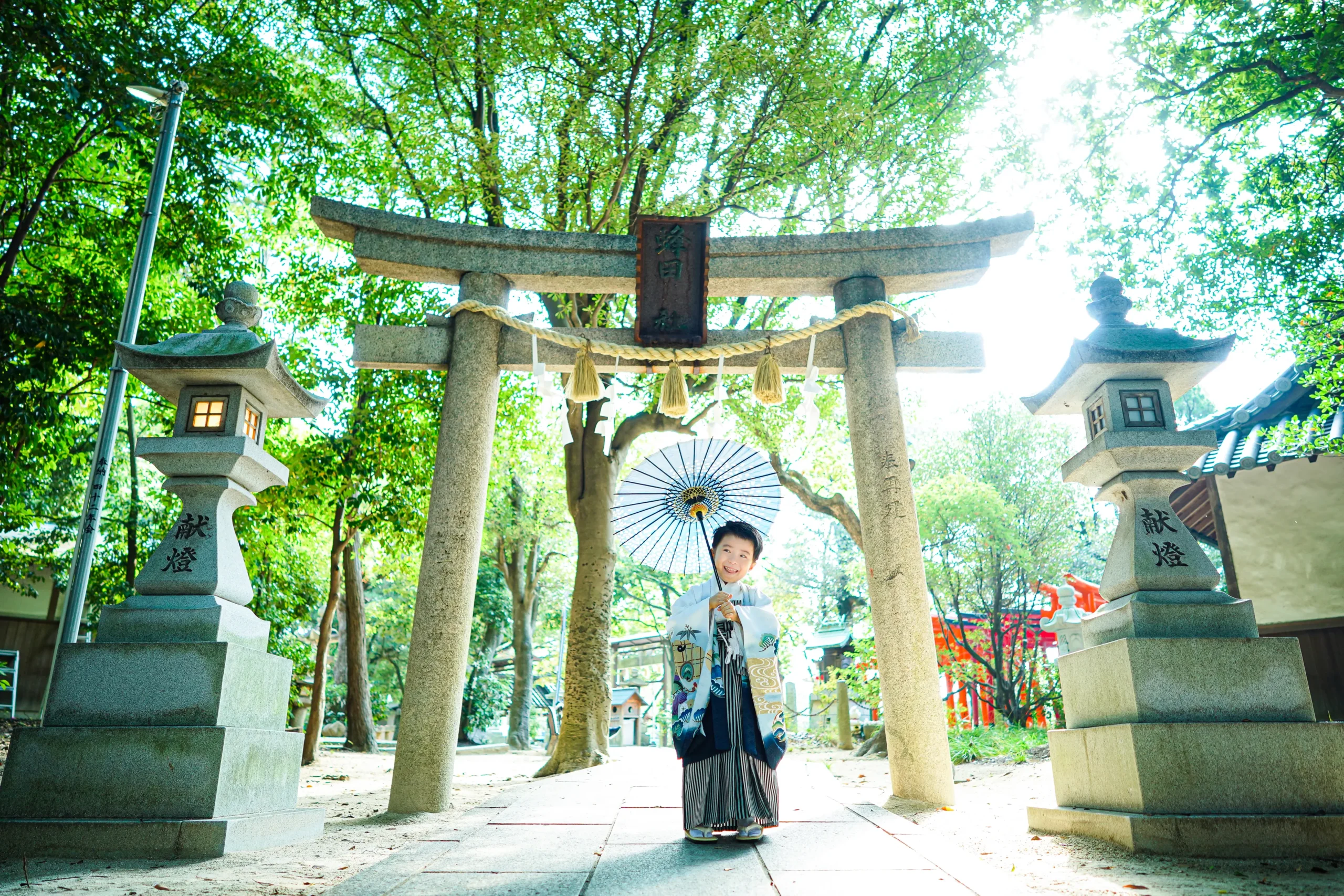 堺市蜂田神社にて七五三写真撮影