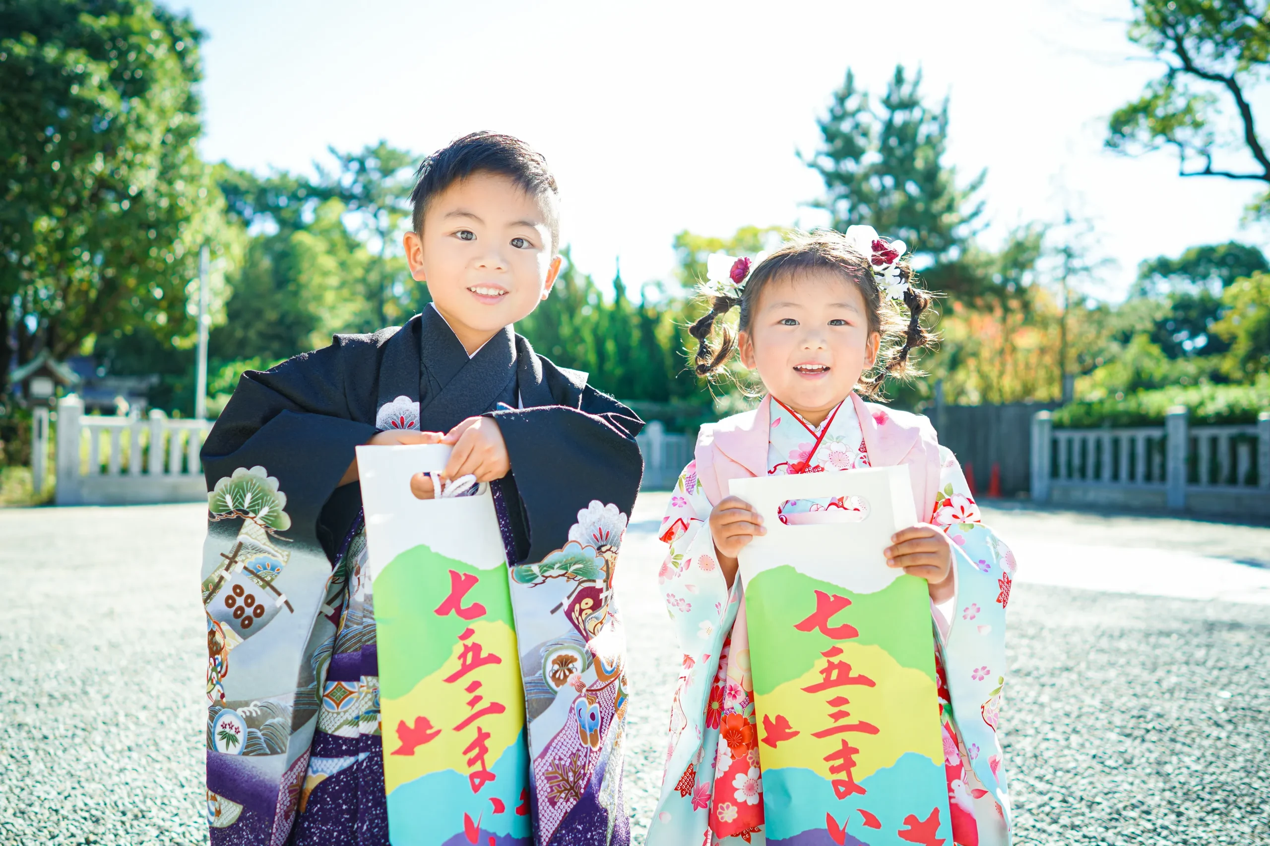 堺市大鳥大社にて七五三出張撮影