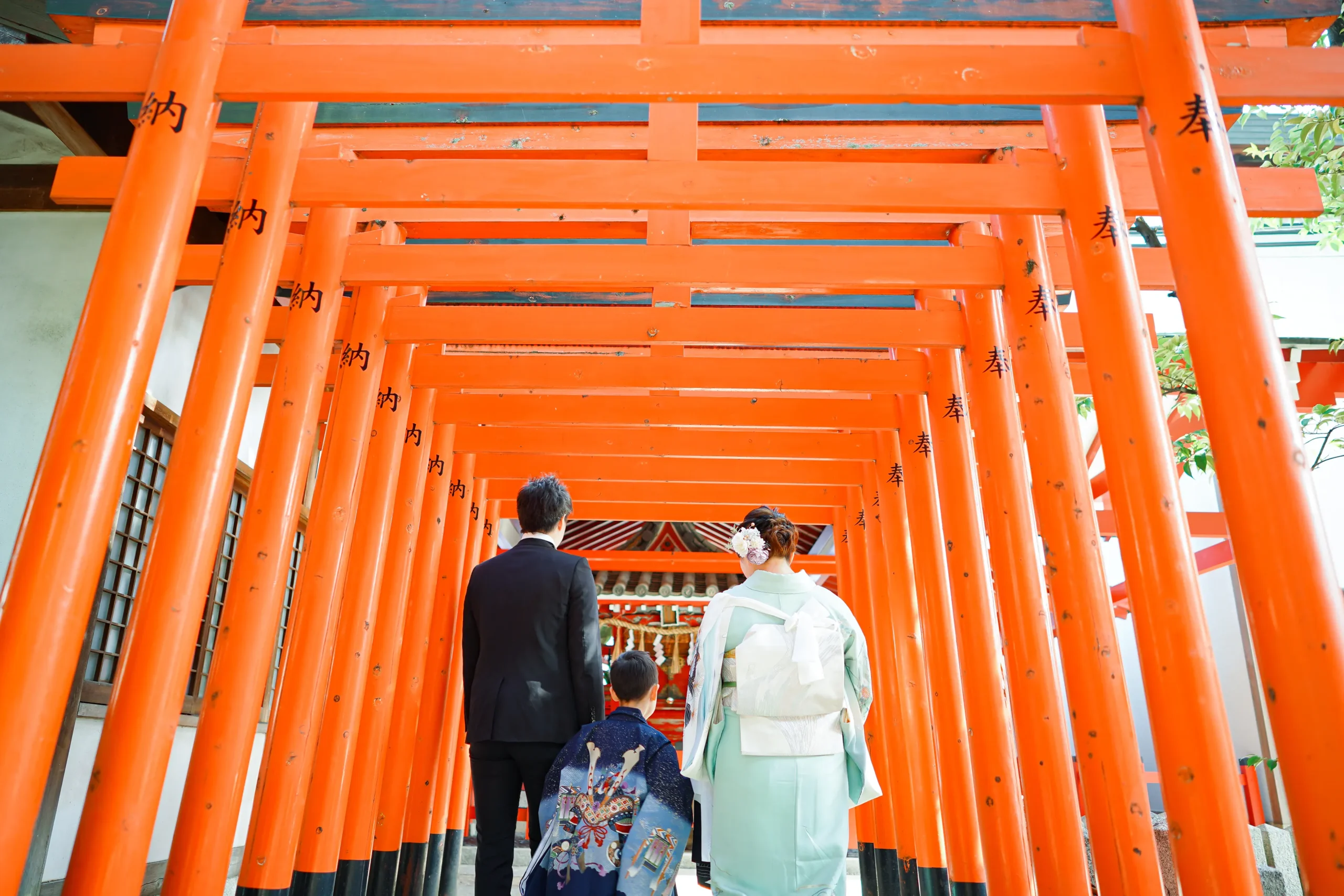 堺市方違神社で七五三写真撮影