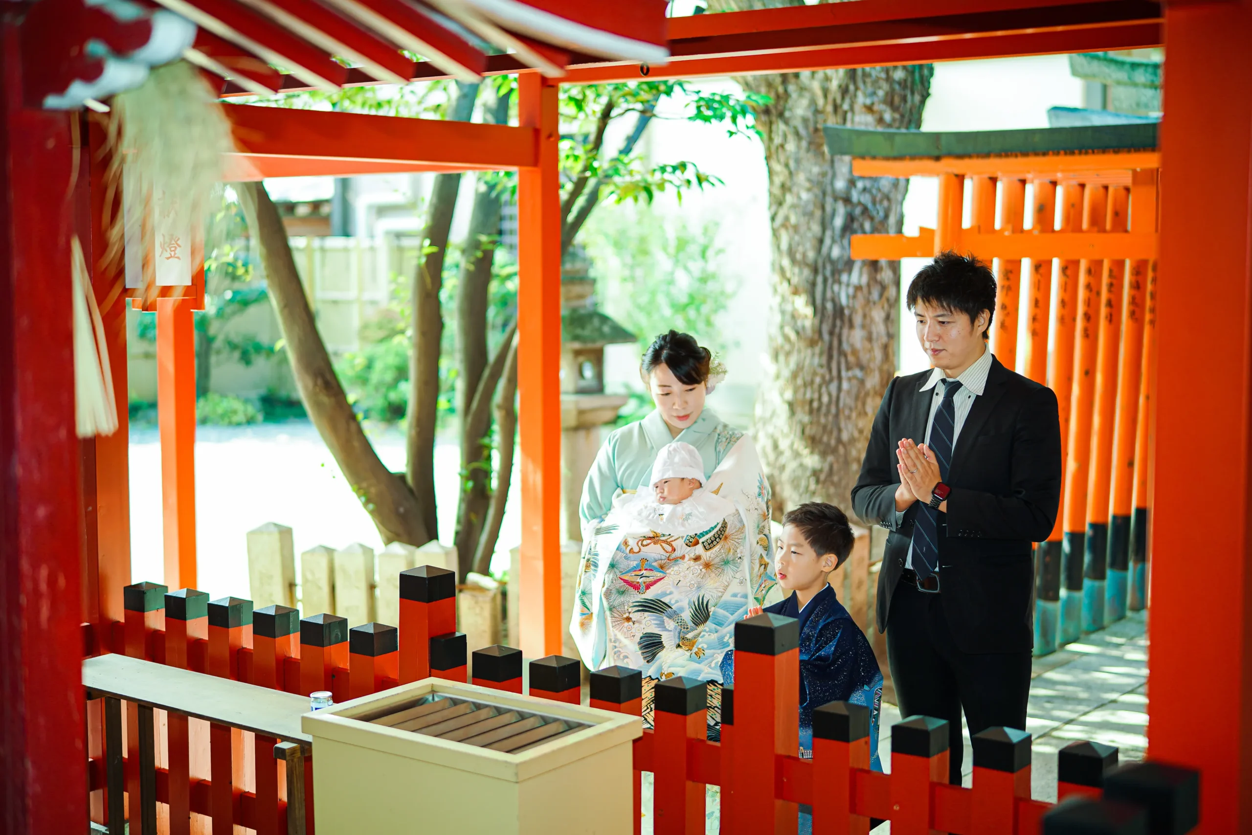 堺市方違神社にて七五三写真撮影