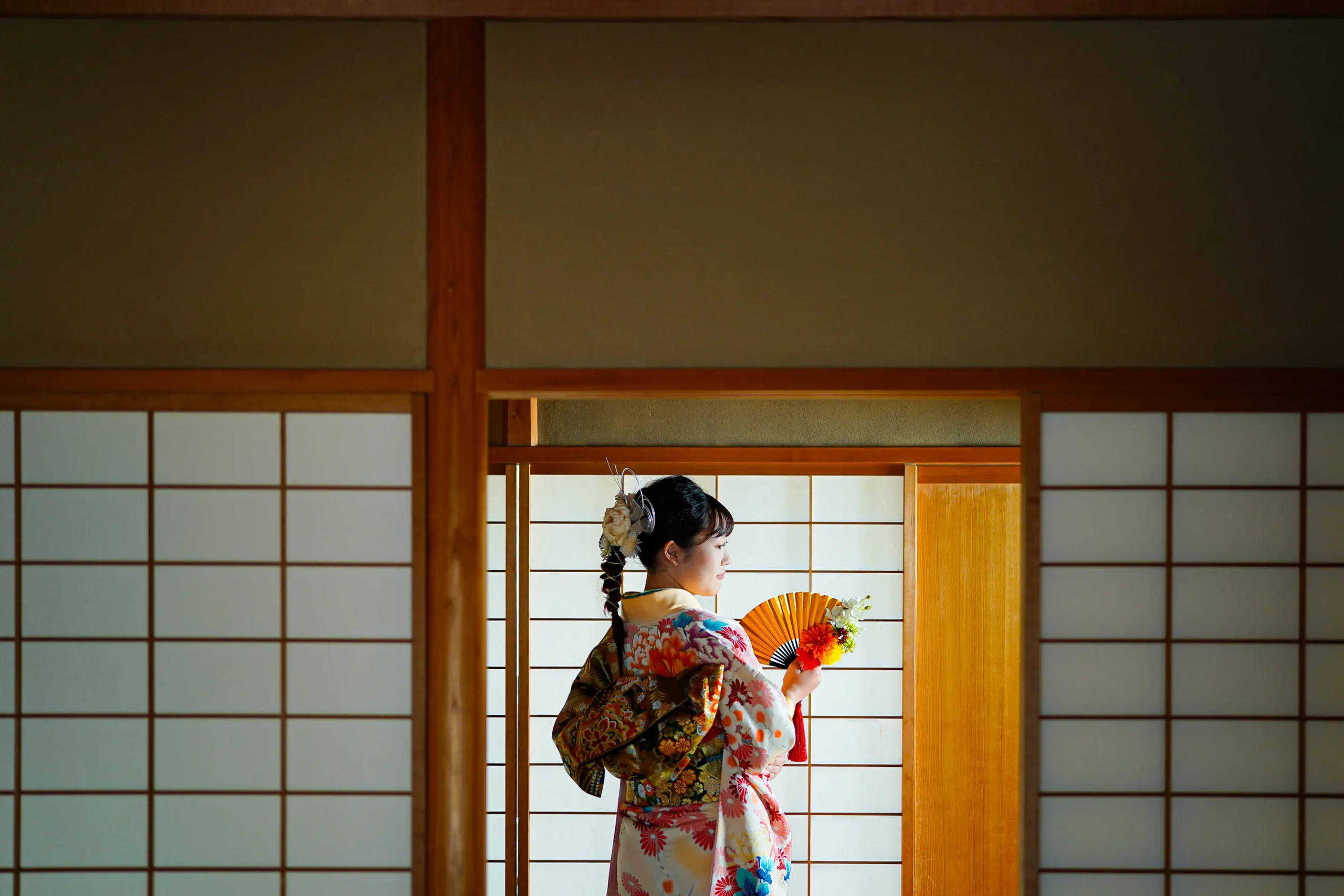 堺市江久庵にて成人式写真撮影