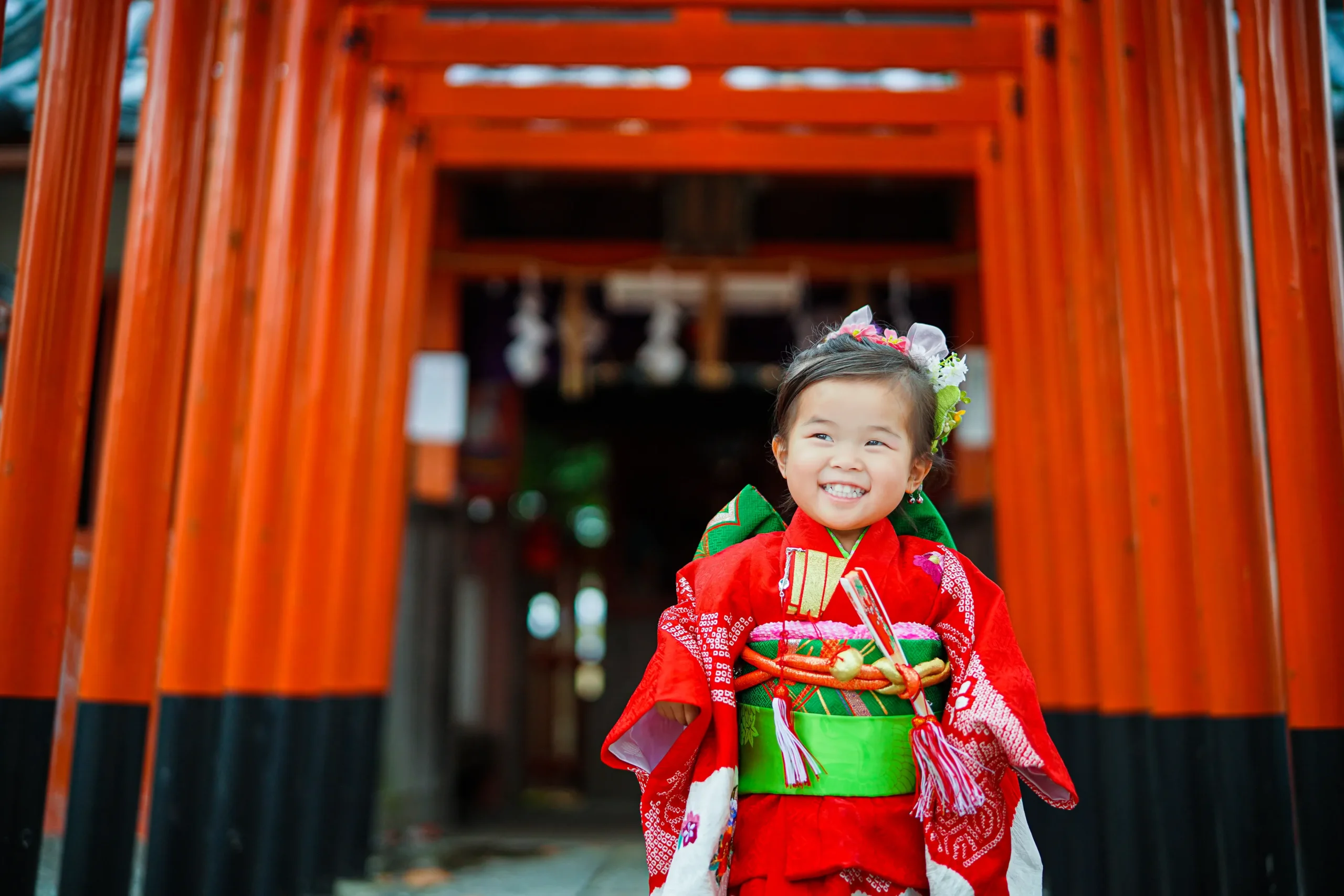 堺市菅生神社にて七五三写真撮影