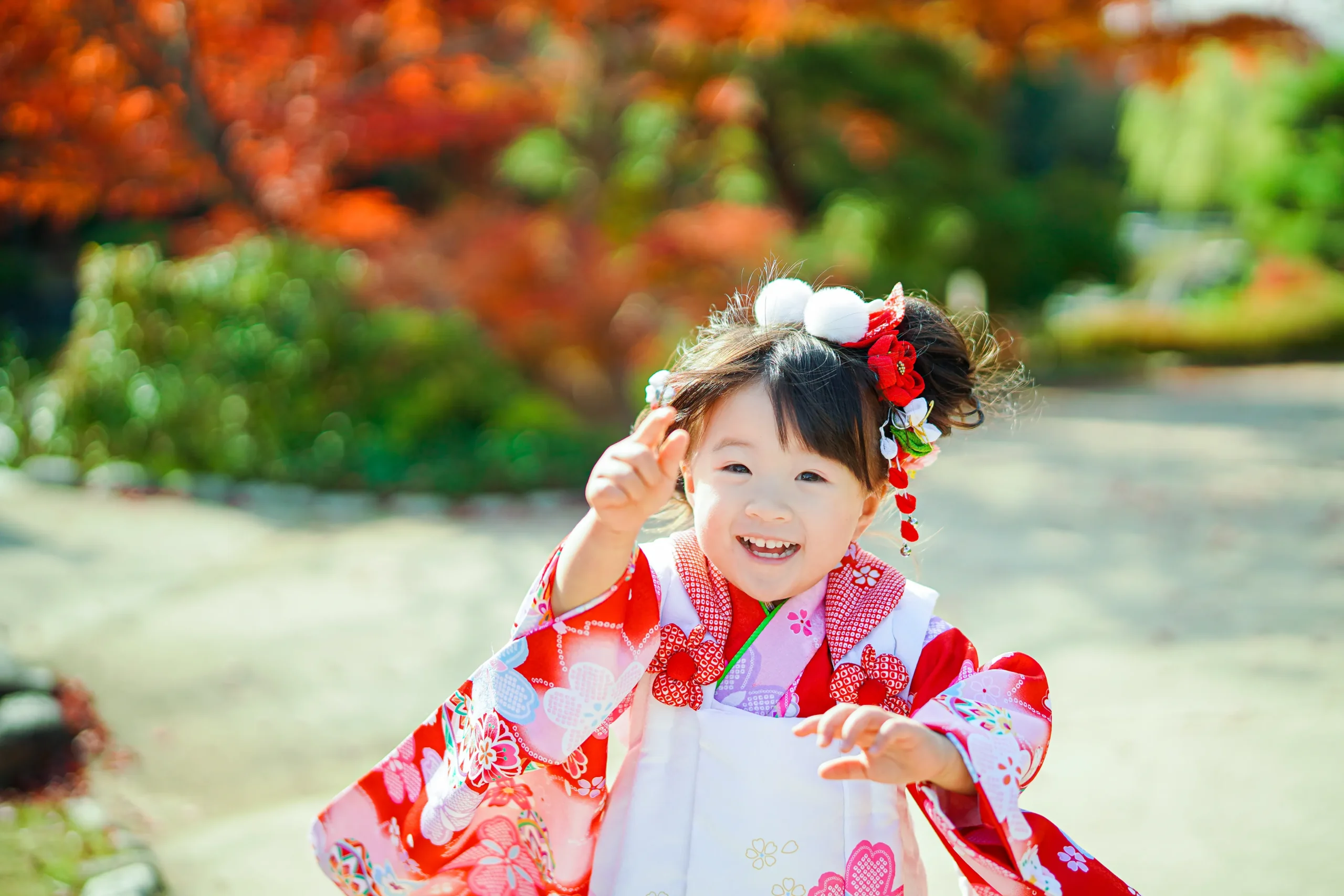 堺市大仙公園にて七五三写真撮影