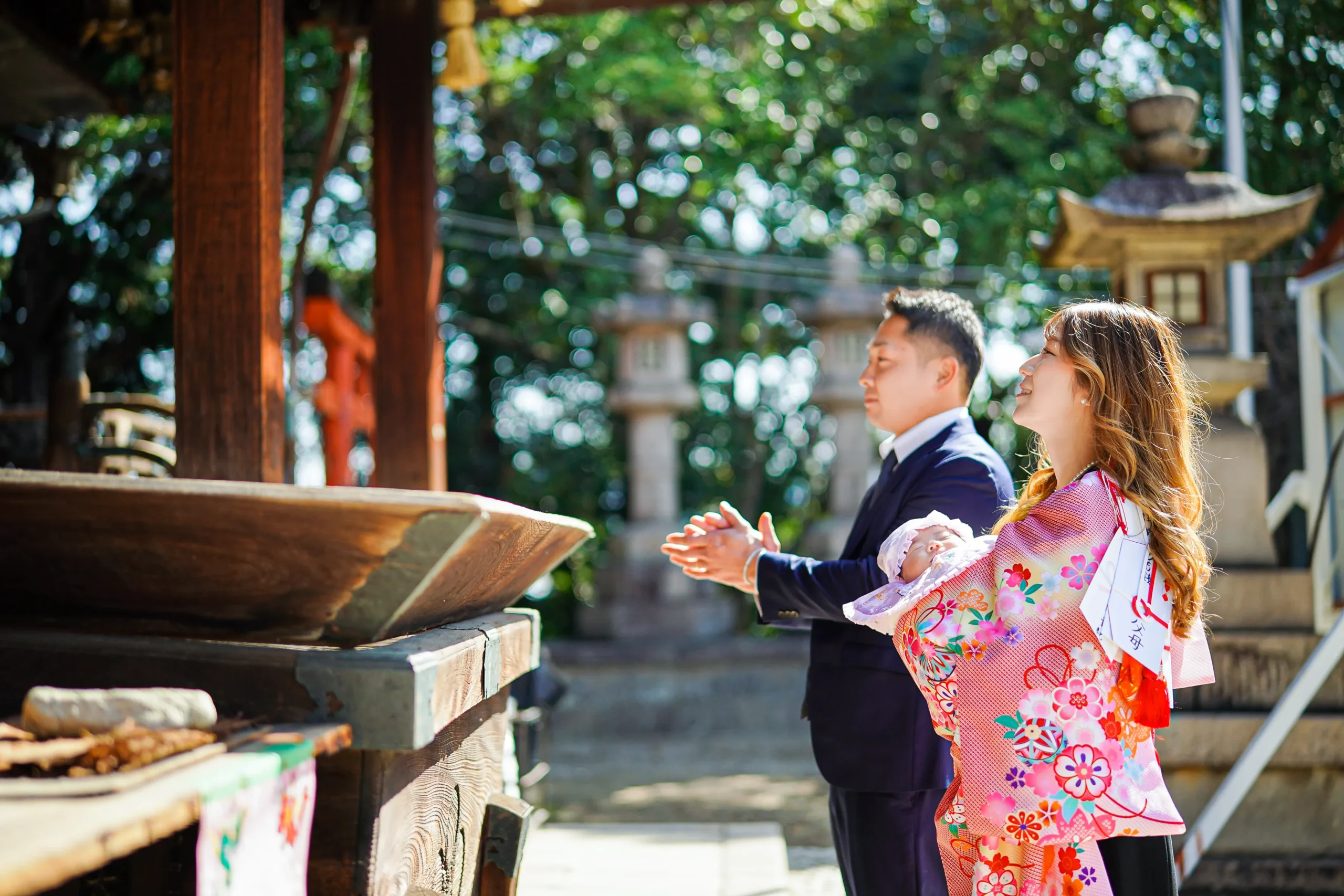 大阪の神社にてお宮参り出張撮影