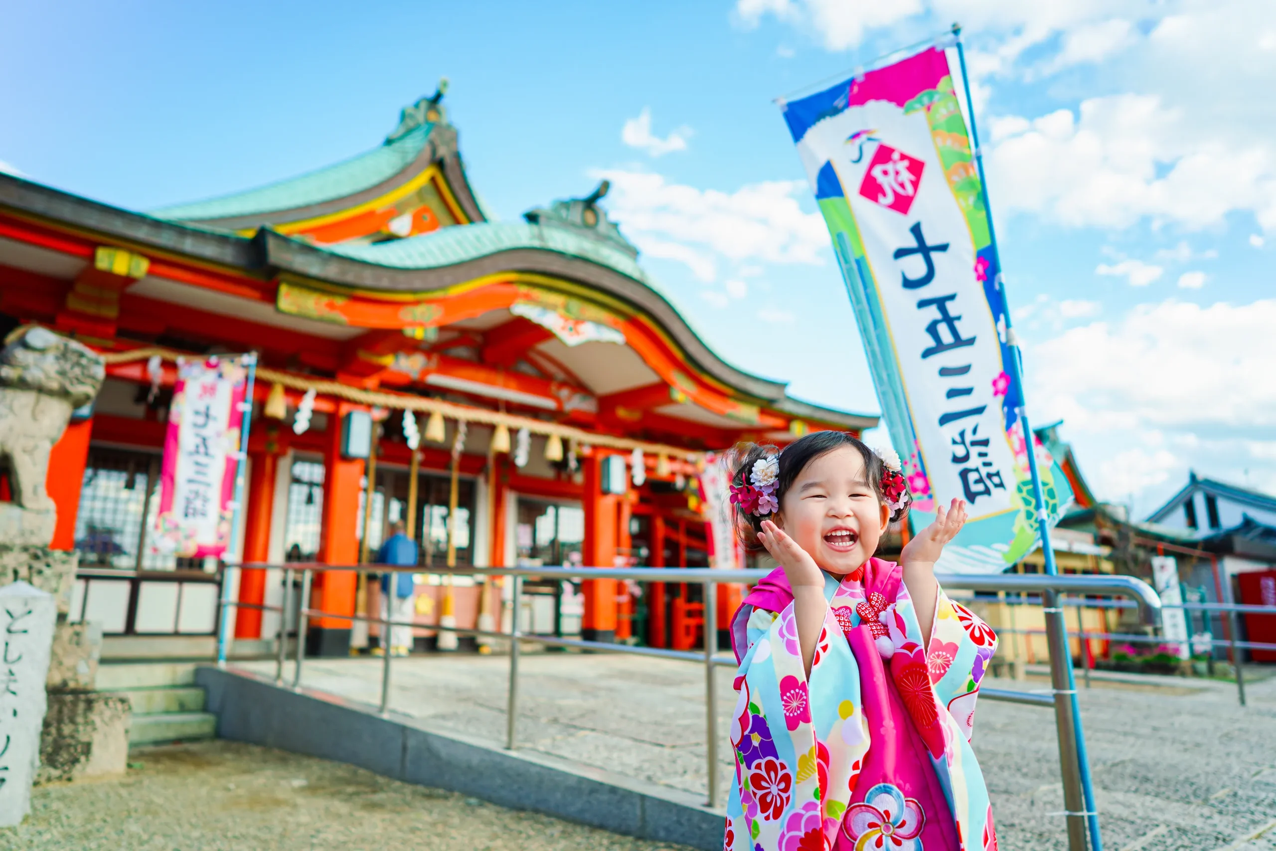 堺市多治速比売神社にて七五三写真撮影