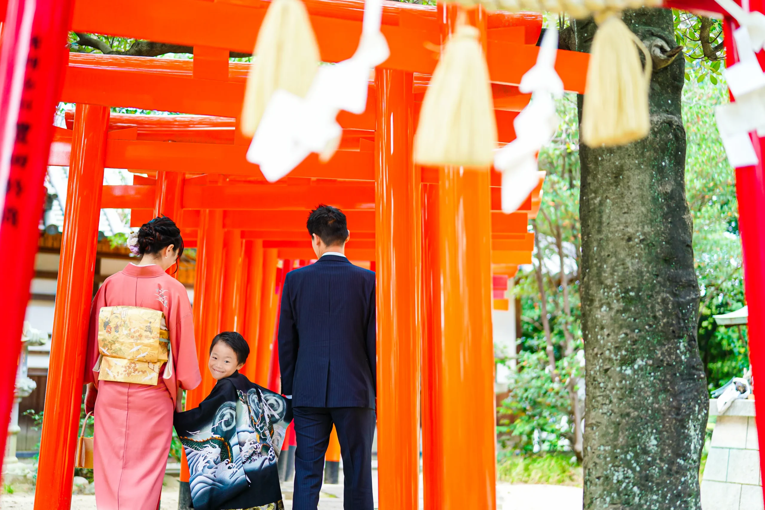 堺市蜂田神社にて七五三出張撮影
