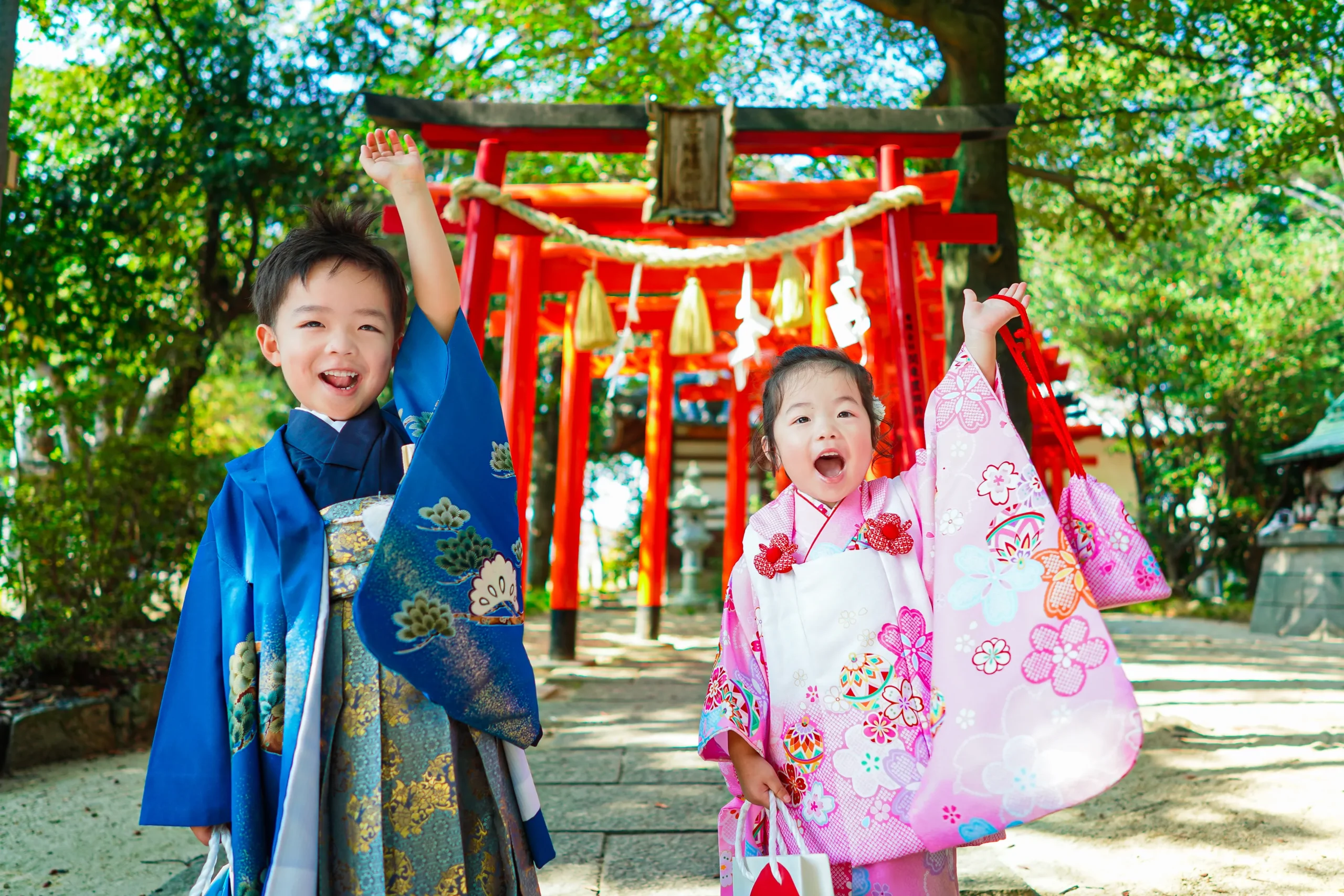 堺市蜂田神社にて七五三写真撮影
