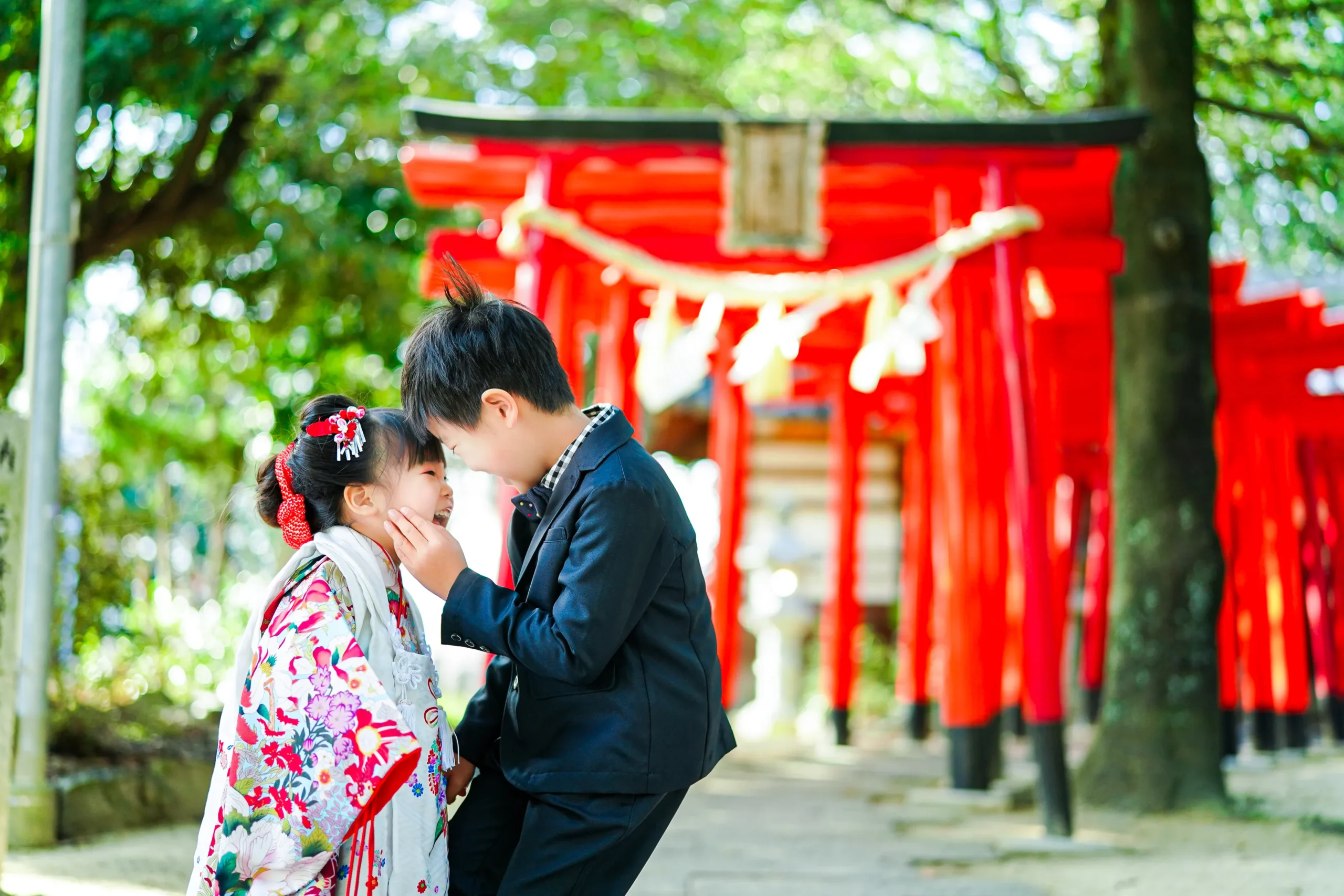堺市蜂田神社にて七五三写真撮影