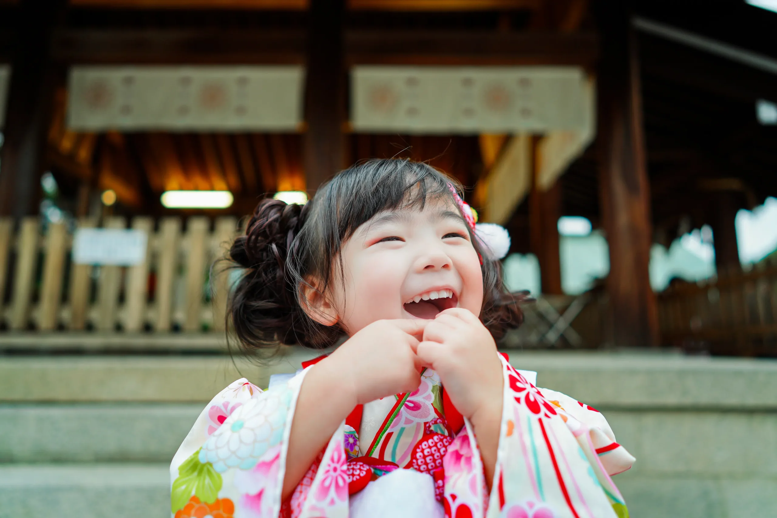 堺市大鳥大社にて七五三写真撮影