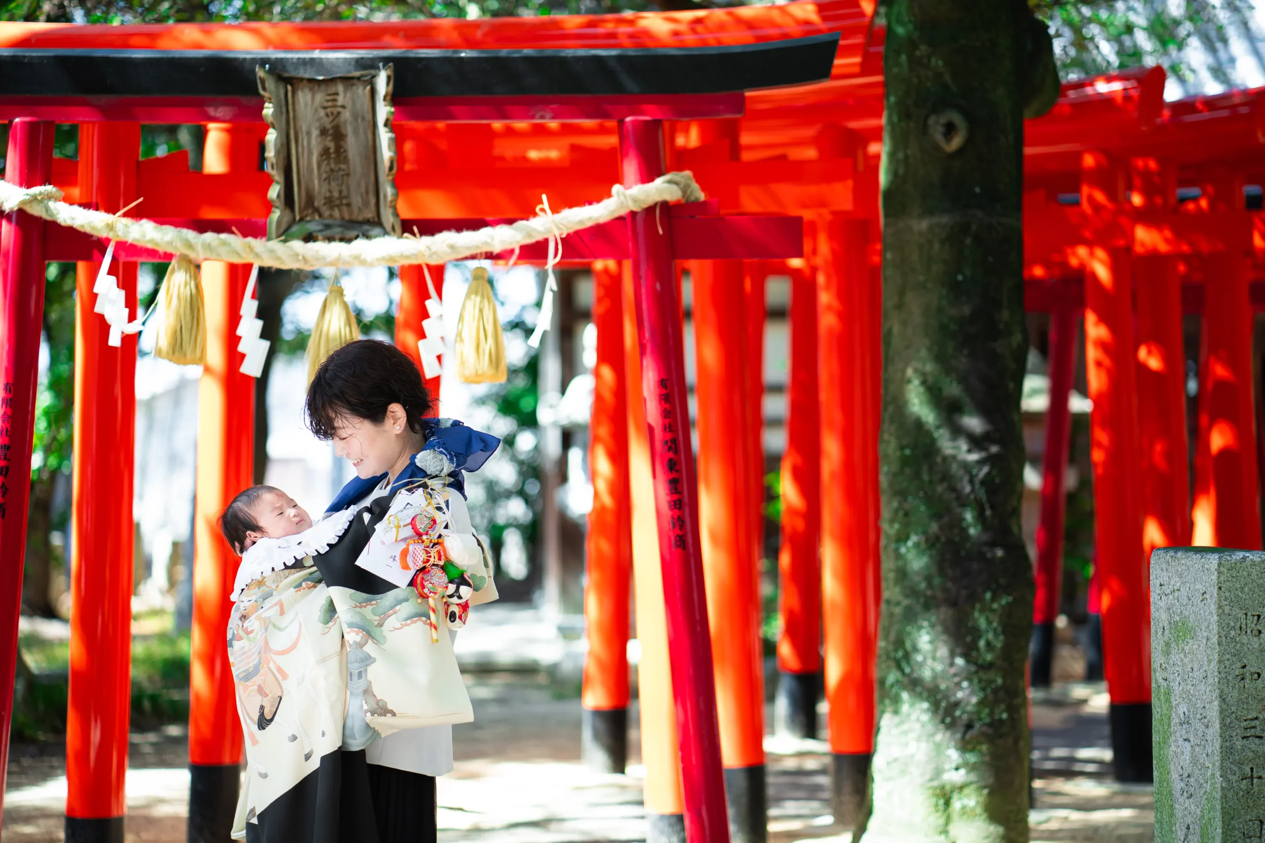 堺市蜂田神社にてお宮参り写真撮影