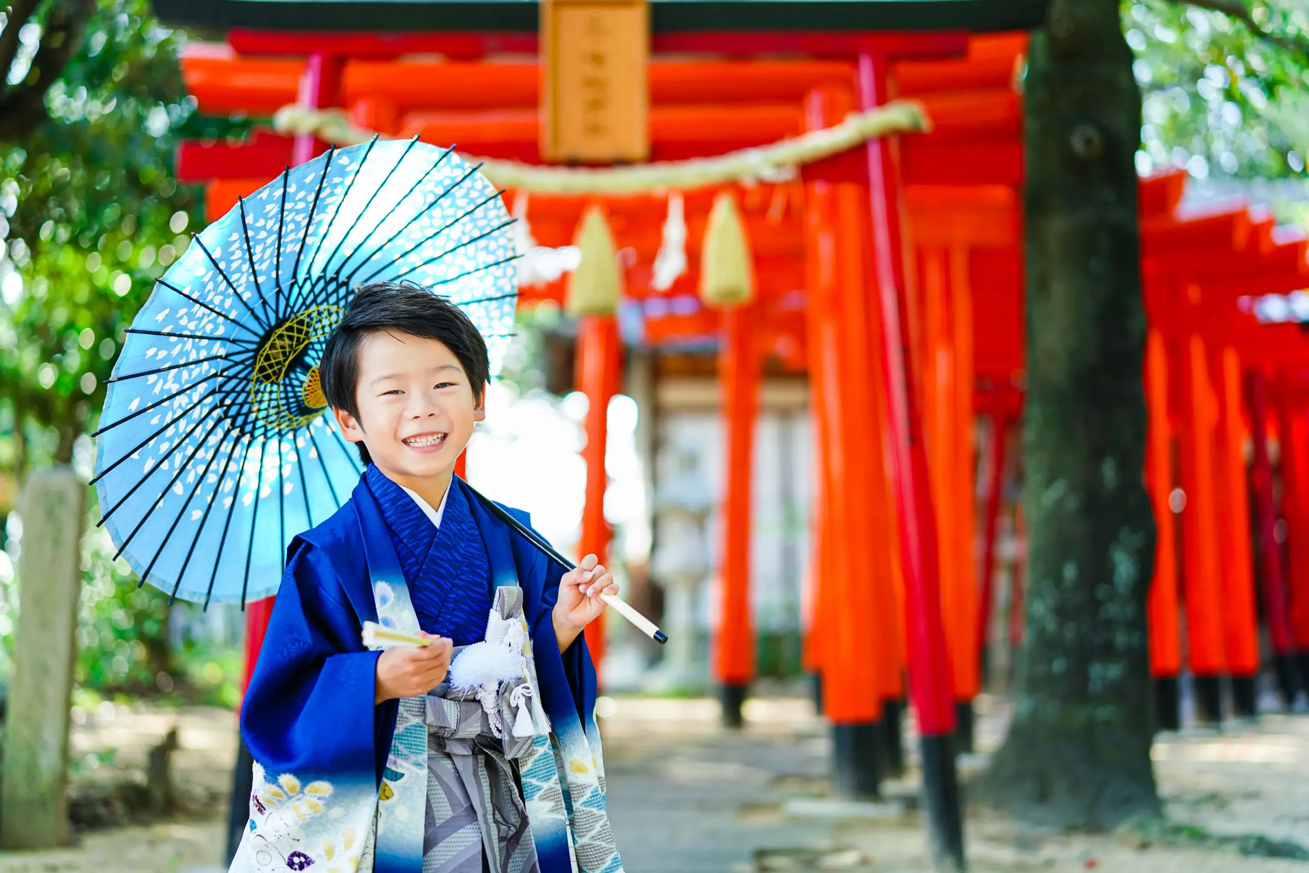 堺市蜂田神社にて七五三写真撮影