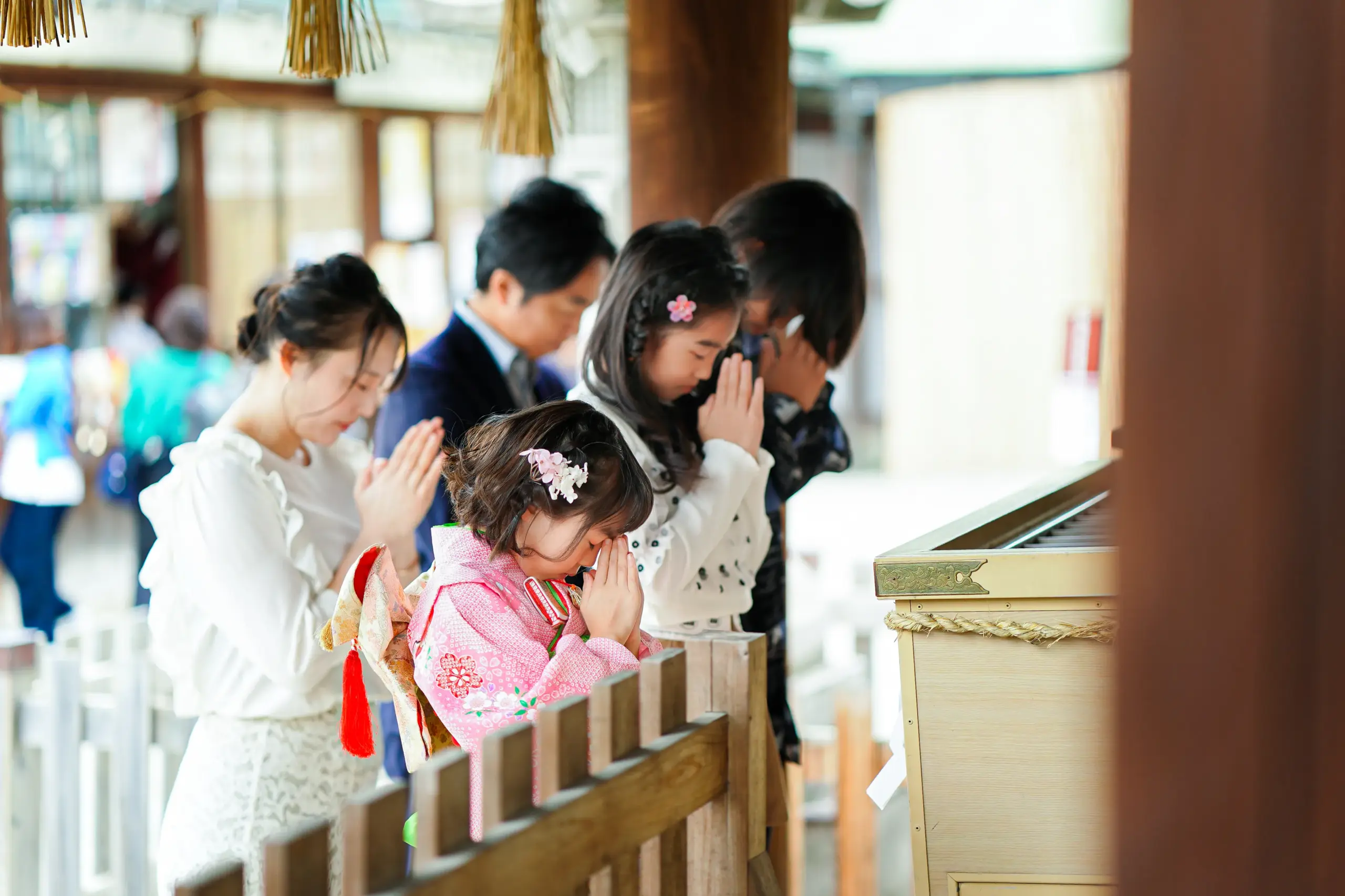 堺市大鳥大社にて七五三写真撮影