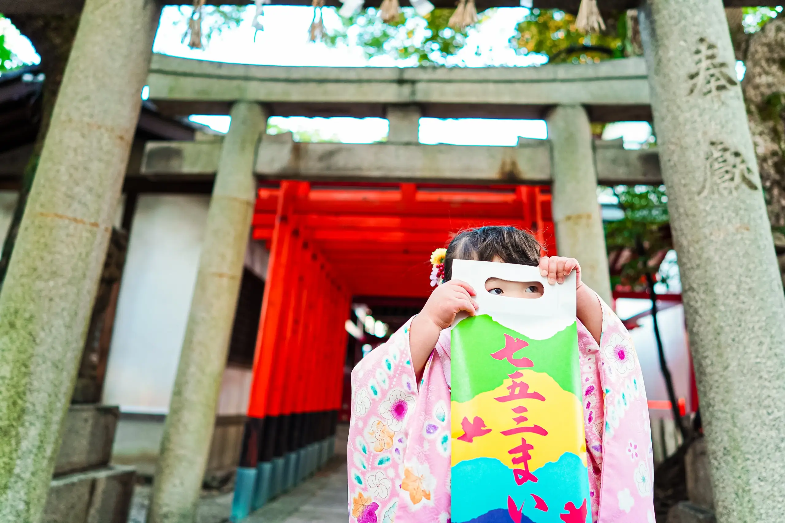 堺市方違神社にて七五三の写真撮影。写真館FYS Photographyの七五三出張撮影。