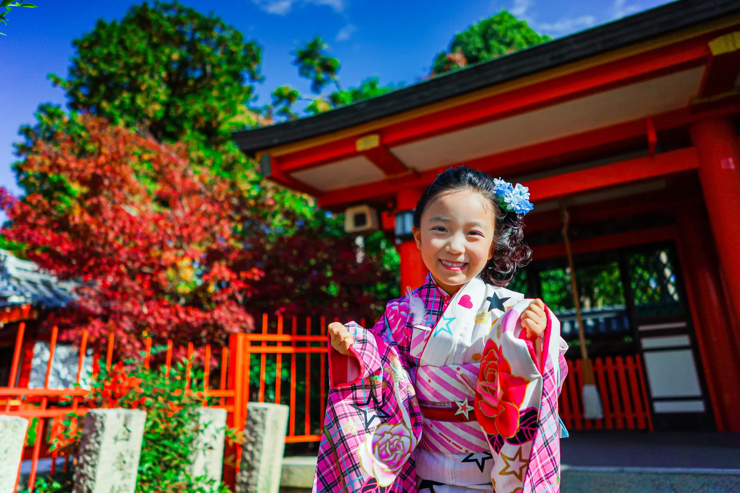 堺市多治速比売神社にて七五三の写真撮影。写真館FYS Photographyの七五三出張撮影。